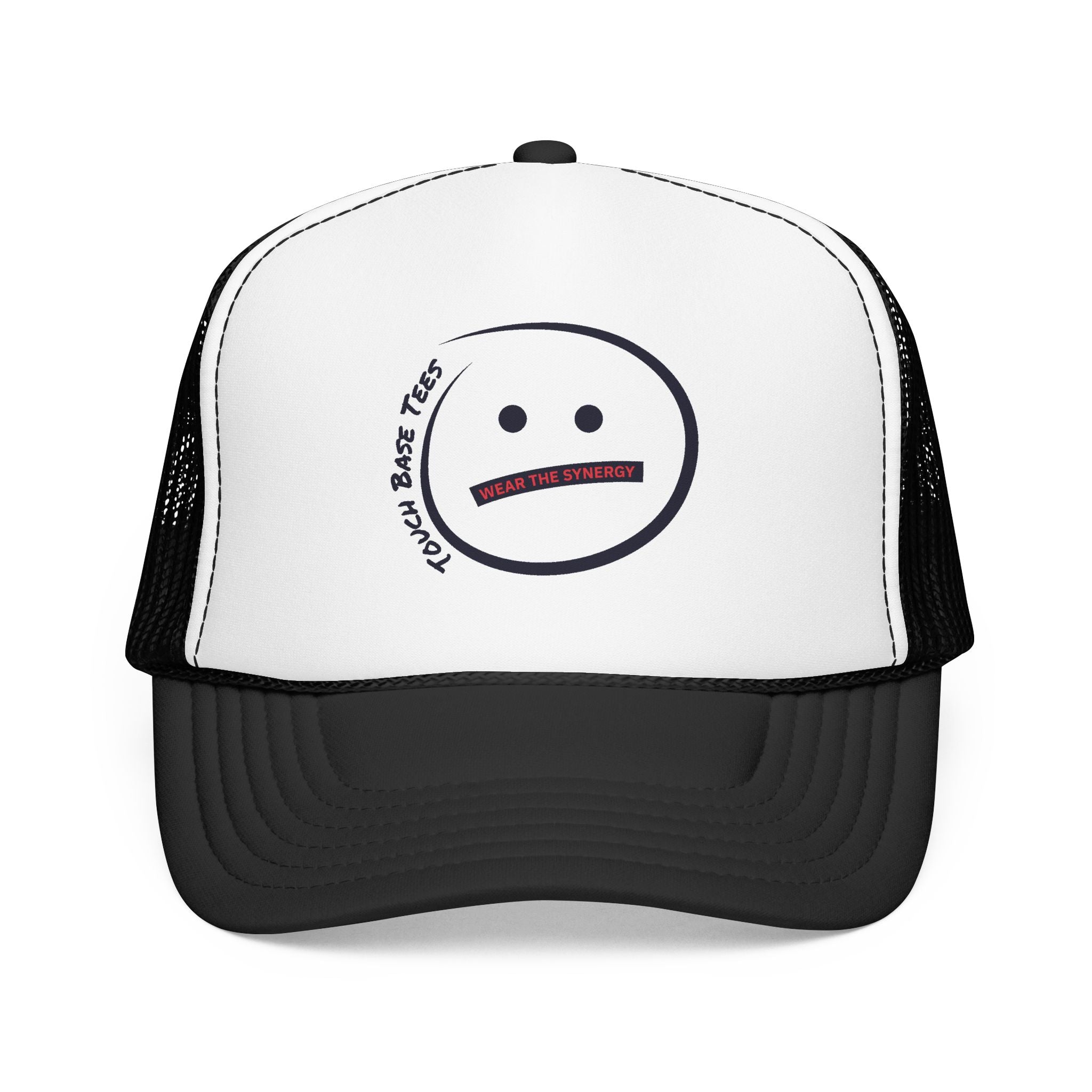 Trucker Hat – Neutral Smile Face "Under The Weather" Design