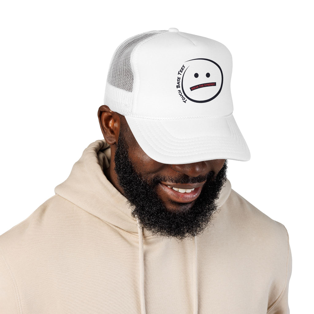 Trucker Hat – Neutral Smile Face "Under The Weather" Design