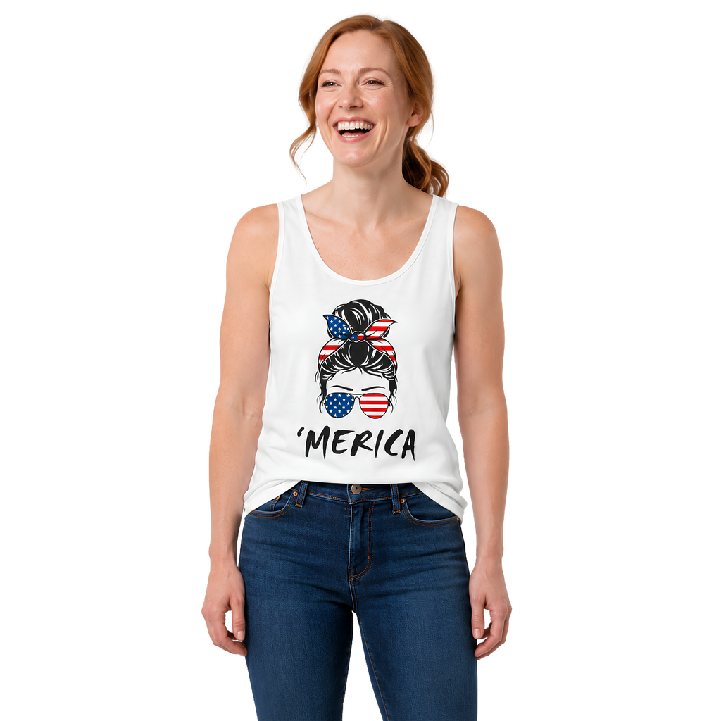 Messy Bun 'Merica Tank