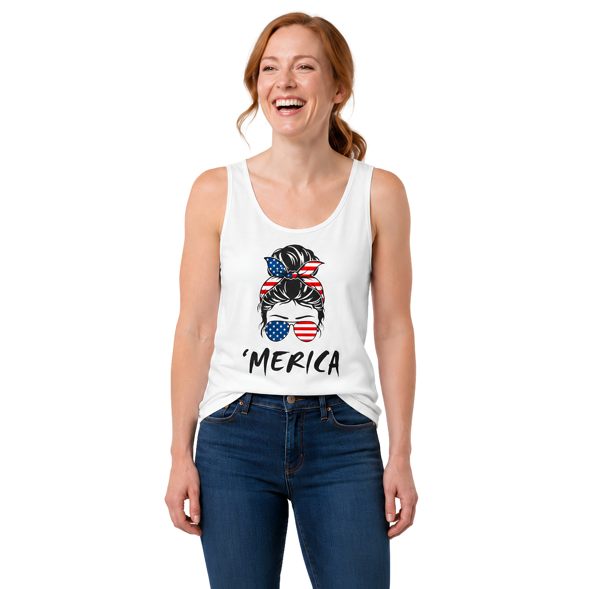Messy Bun 'Merica Tank