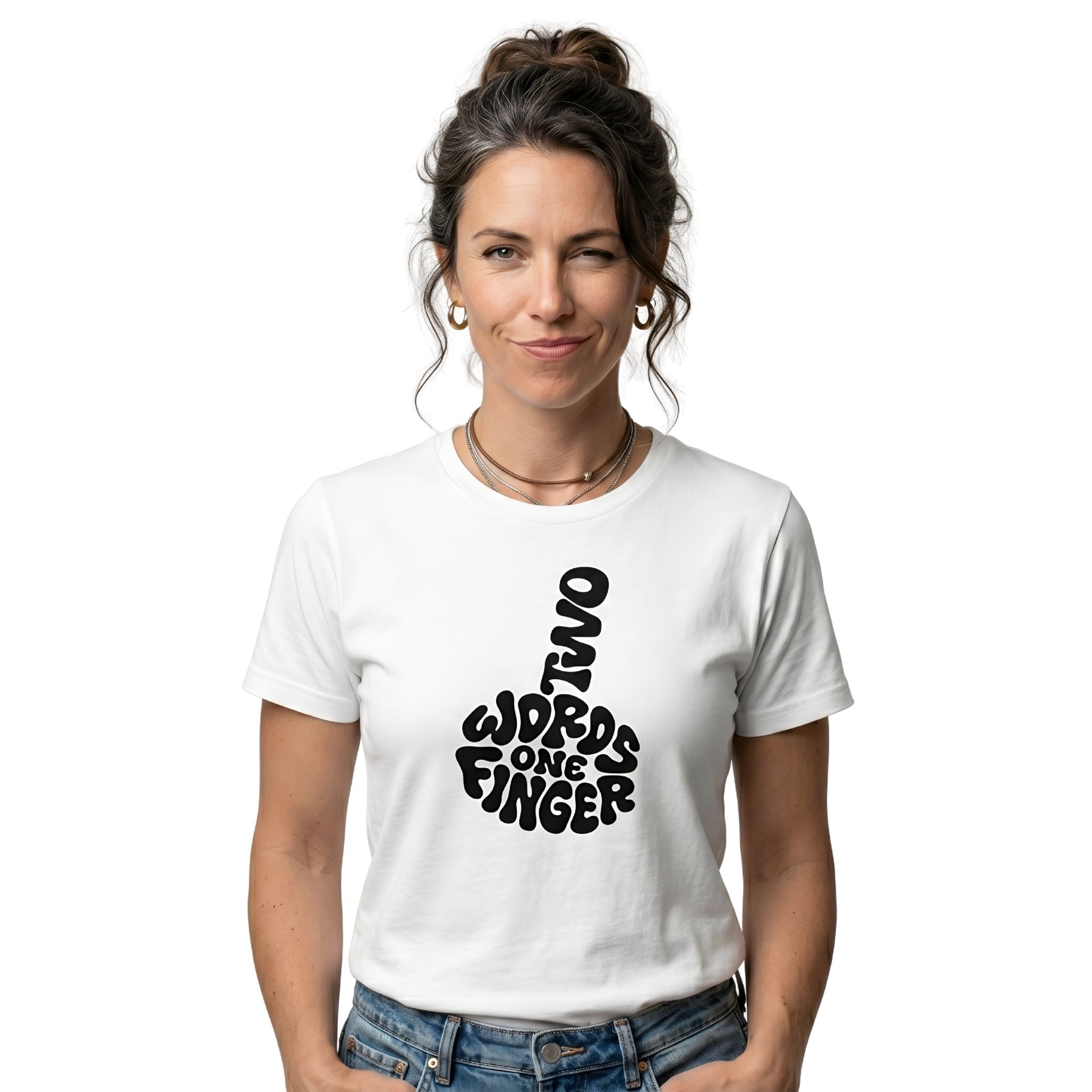 Two Words One Finger Tee